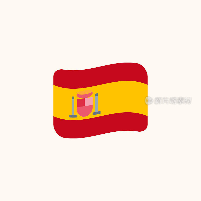 Flag of Spain vector. Isolated Spanish wavy flag flat – Vector